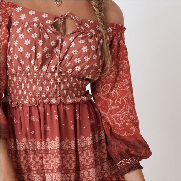 Spell & the Gypsy Tuula Gypsiana Playdress Peasant Boho Mini Dress Ruffle Tiered - Picture 15 of 16